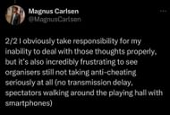 Magnus accuses organizers of not properly following rules (Image via X)